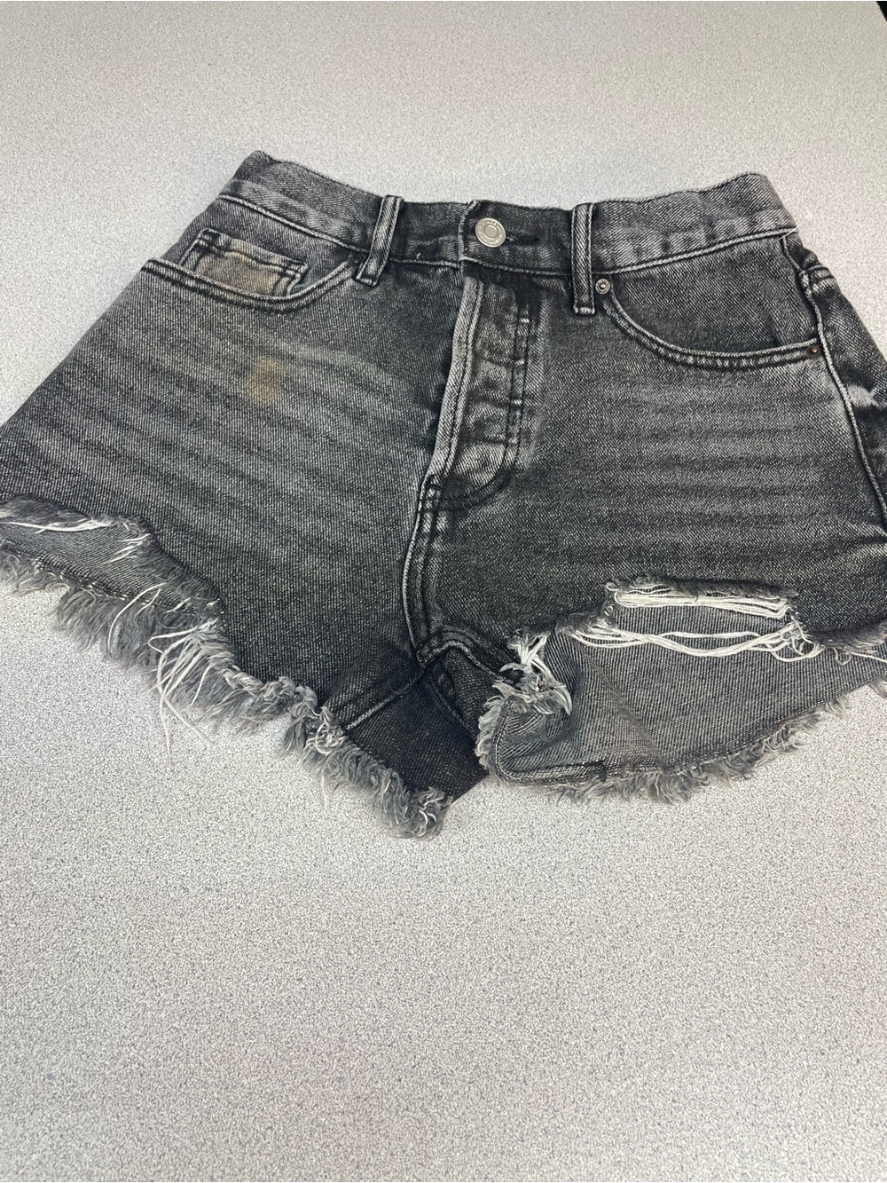 PacSun Washed Black High-Rise Cutoff Jean Shorts